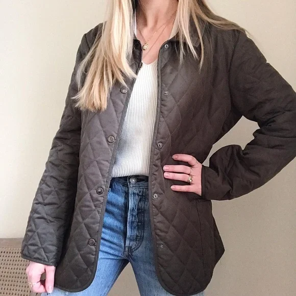 Vintage Quilted Collared Liner Chore Coat in Army Green - Picture 1 of 4